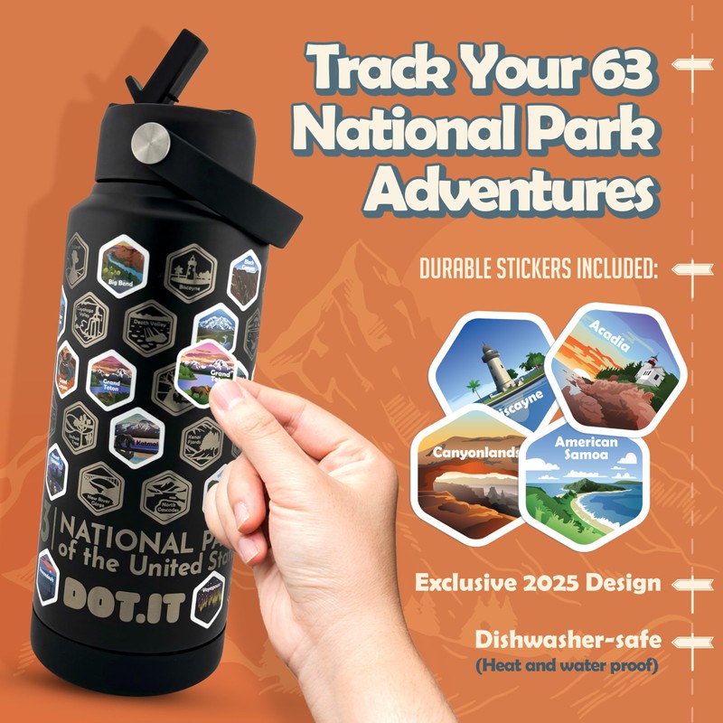 National Parks Water Bottle [2024 Edition] – 32oz Insulated Stainless