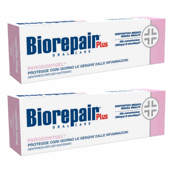 Biorepair Parodontgel® Daily Toothpaste - 2.54 Fluid Ounces (75ml) Tubes (Pack of 2) [ Italian Import ]