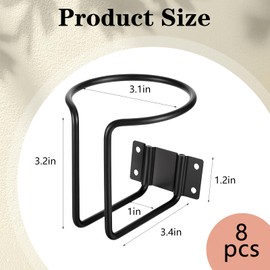 8 Pcs Boat Cup Holder, Stainless Steel Universal Drink Holders, Wall Mounted Cup Drink Holders for Boat, Universal Cup Holders for Marine, Yacht, Truck, RV, Trailer, Black Coating Ring Cup Holders