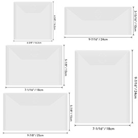 BAOFALI 50 Pcs/Set 5 Sizes Clear Stamp and Die Storage Pockets, Stamp Storage Bags, Plastic Envelopes, Scrapbooking Storage Die Cuts for Stencil Storage Card Making Cutting Dies