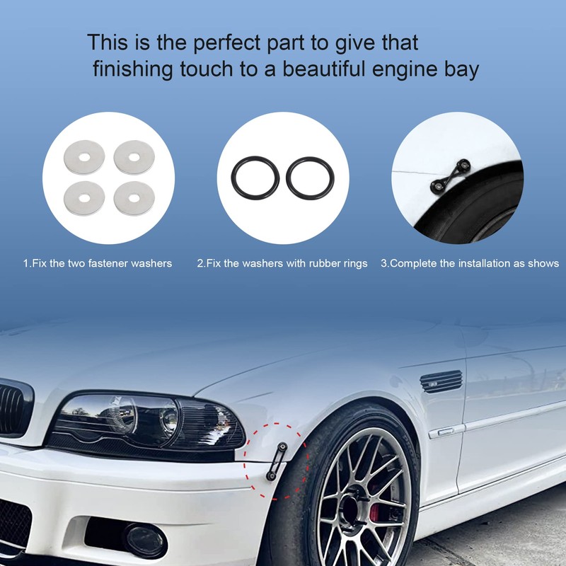 JDMSPEED JDMSPEED Black Universal CNC Billet Bumper Trunk Quick Release