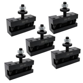 Shtuomoland 5 Pcs 250-201 BXA #1 Quick Change Tool Post Turning Holder Turinng Tool Steel Material Black Metal Quick Change Suitable for 0252-0222 Body of Lathe Tool Holder