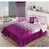 Primavera Competition Colcha Floreta Magenta Matrimonial + 2 Cojines Y