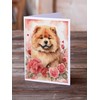 Caroline's Treasures DAC4408GCA7P Chow Chow Valentine Roses Greeting Cards Pack