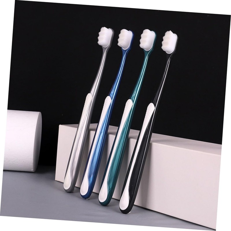 NOLITOY 4pcs Soft Bristle Toothbrushes for Adults Ergonomic Design Random