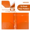 MSSISZD 2-Pocket Folders with 3 Prongs,12-Pack Plastic Folders with Pockets
