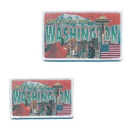 2 Washington Olympia Retro Nostalgia Sew-On Badge/Iron-On Patch ca USA Stainless 0740