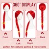 ESUNO 25Inch Long Red Braided Wig Cowgirl Wigs Red Cowboy