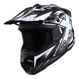 1Storm Adult Motocross Helmet BMX MX ATV Dirt Bike Four Wheeler Quad Motorcycle Full Face Helmet Racing Style: HF801 Sonic White