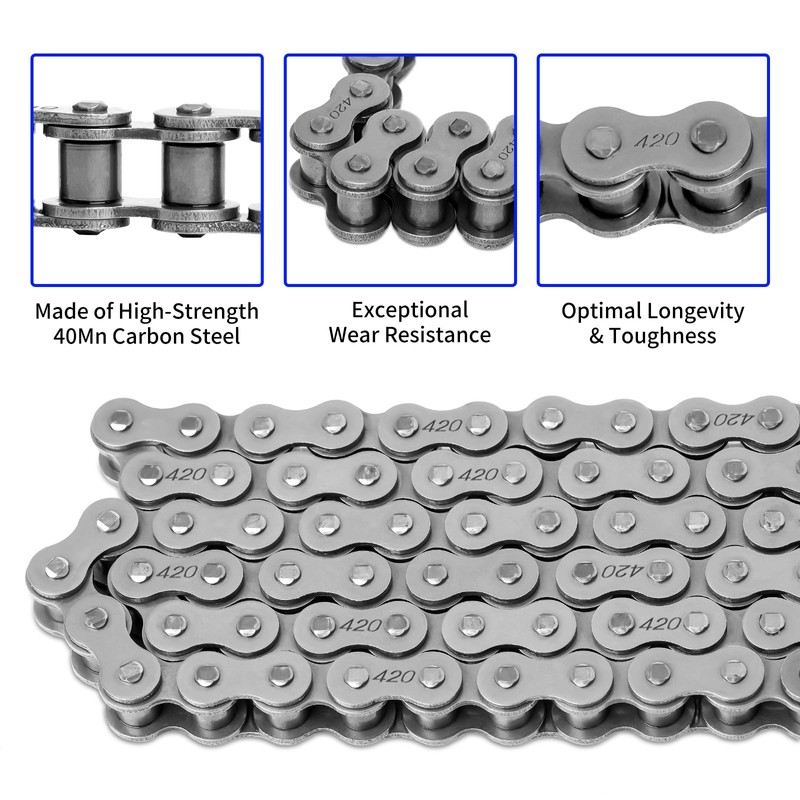 Belleone 420 Motorcycle Chain - 420 Standard Roller Chain 132