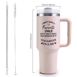 VoziSpace Mothers Day Gifts for Daughter in Law Tumbler with Handle 40oz - Daughter in Law Mug Birthday Gifts，Mother’s Day Birthday,Christmas