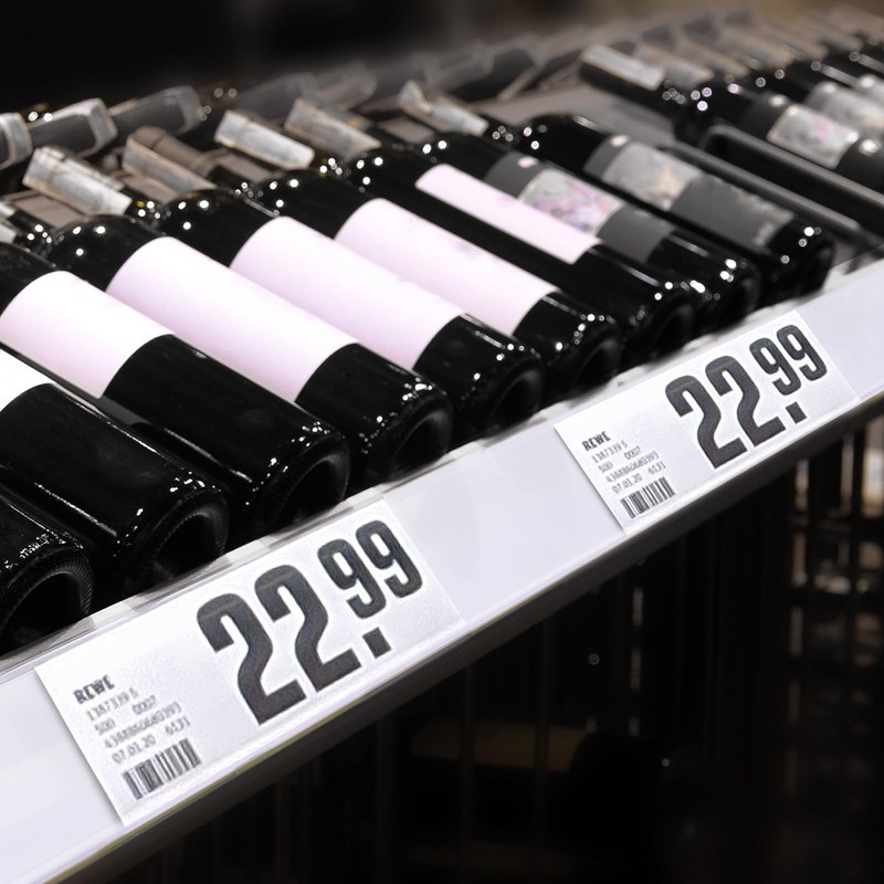 Pro Painter Shelf Label Strips, 100 Pack, 1.25'H, Clear Plastic