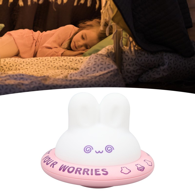 Cute Bunny Night Light Rechargeable 3 Levels Warm Light Soft