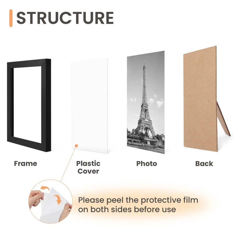 upsimples 10 Pack Picture Frames Collage Wall Decor for Mounting