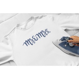 Mr and Mrs Iron On Decals, Couple Tshirt Decal, Newly Married, DIY Wedding Gifts, Mr and Mrs Gift, Heat Transfer, Iron On Sticker, Honeymoon (Black)