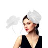 Flayem Fascinator Hats for Women White Pillbox Hat with Veil