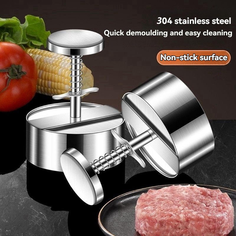 Kmandaovirex Hamburger Press Patty Maker,304 Stainless Steel Burger Press Patty