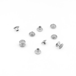 KLEBASTO Book Screws | Book Binding Screws for Books, Menus, Brochures | Belt Screws | Book Rivets for Screwing (Nickel-Plated, 5 mm | Pack of 20)