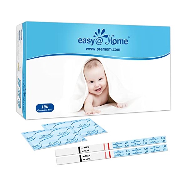 Easy@Home Ovulation Test Strips (100-pack) Value Pack, Reliable Ovulation Preditor Kit and Fertility Test, 100 Tests