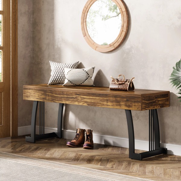 Tribesigns Industrial Entryway Bench, 47.24" Indoor End of Bed Bench