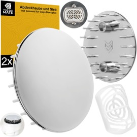 Shower Drain Lid Set with Hair Catcher, Diameter 75 mm, Chrome-Plated, Compatible with Viega Domoplex 6928 and 6929, Suitable for 6930.0, 649 968, Replacement Drain Lid Tub, Hair Filter Strainer