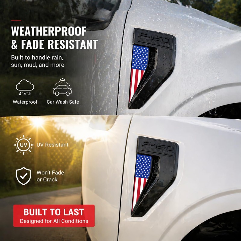 American Flag Decal for 2021-2026 Ford F150 Accessories, Premium Aluminum
