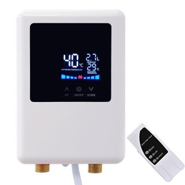 110V Electric Tankless Water Heater, 5500W Instant Water Heater with Remote, Large Digital Display, RV Hot Water Heater, Fault Self-Test, 1/2” NPT for Hand Wash Kitchen RV