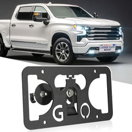 No Drill Front Bumper License Plate Mount Compatible with Chevy Silverado 2014-2024 Front Grille License Plate Mounting Bracket Holder Car License Plate Frames Accessories Kit