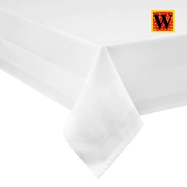 Westlane Linen 6 Pcs Satin Band napkins cloth cotton fabric Set | 56 x 56 cm | 100% Cotton Hotel White | Table Decor
