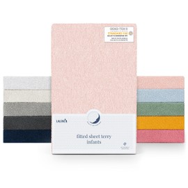 Laleni Terry Towelling Fitted Sheet for Cot Bed - Fitted Sheet 60 x 120 cm Oeko-Tex 100 Certified Rose