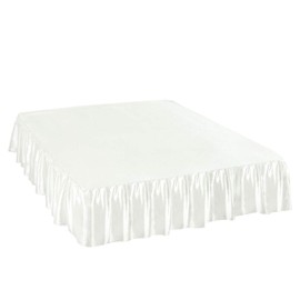 HR Luxury Linen - Satin 1 Pcs Dust Ruffled Bed Skirt with Platform 15 Inch Drop Bedskirt - (Queen, Black)