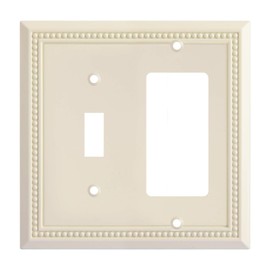 Henne Bery Sunken Pearls Heavy Duty Decorative Wall Plate Switch Plate Outlet Cover, Durable Solid Zinc Alloy (Toggle/Decorator, Light Almond)