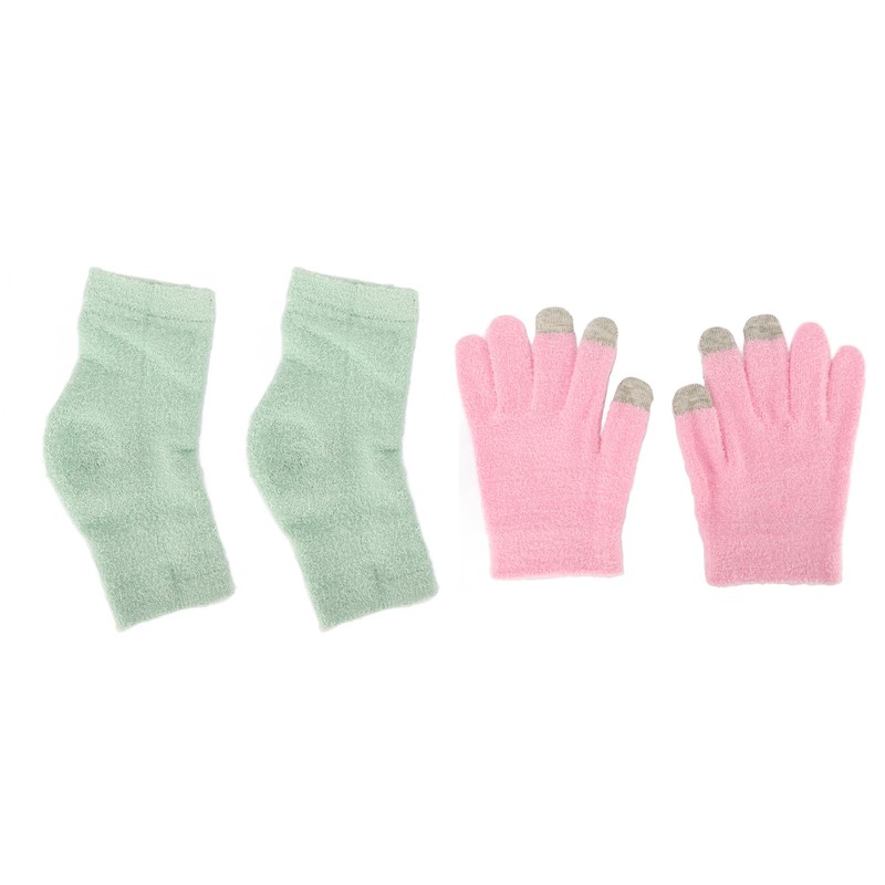 Pink Moisturizing Hand Gloves Touch Screen Prevent Cracked Skin Green