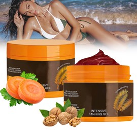 2 Pcs Luxury Intensive Tanning Gel, Instant Tan Enhancer, Natural Tanning Cream gel for Natural Tan Skin, Tanning Lotion Outdoor, Brown TanningGel