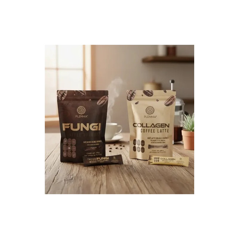 Kit Cafe Plennia (colágeno Latte+fungi) +bella+fuerte