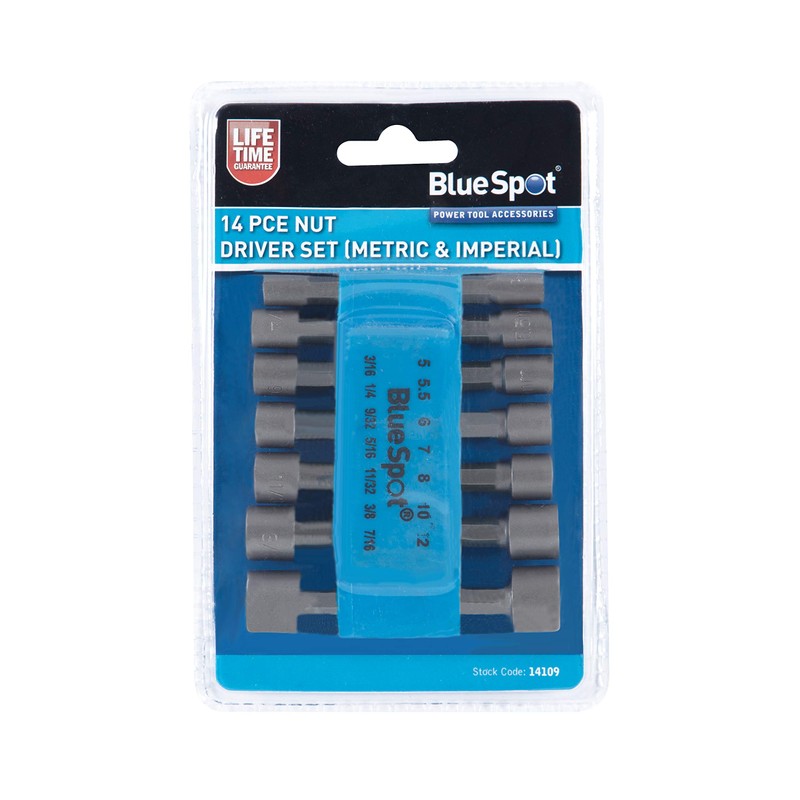 Bluespot 14 PCE Nut Driver Set (Metric & Imperial)