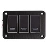 3 Gang Rocker Switch Panel Waterproof Pre Wired Aluminum Alloy