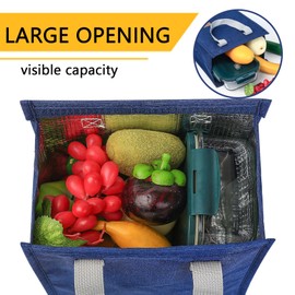 Insulated Lunch Bag, Reusable Leakproof Lunch Box Tote Bag, Cool Bags for Kids Girls Boys Adults, Thermal Cooler Bag for Work School Picnic Travel (Dark Blue)