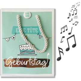MUSIK-Geschenktüte zum Geburtstag, beim ÖFFNEN der Tasche hört man den Song "Celebration", tolle Überraschung, GagBag von bentino