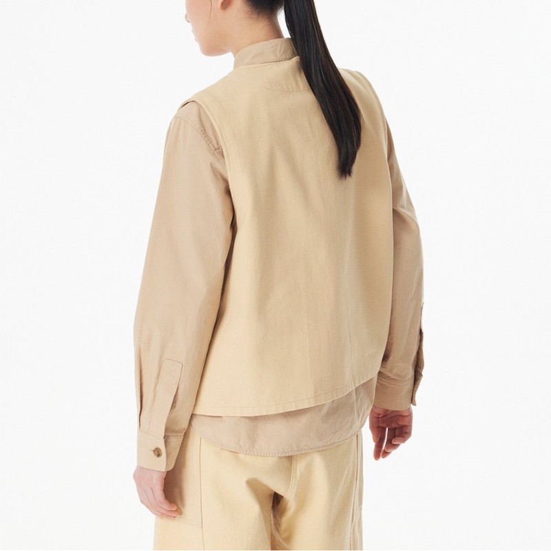 JAJU [JAJU/자주] 유니 버튼 베스트_베이지 [JAJU] Uni Button Vest_Beige