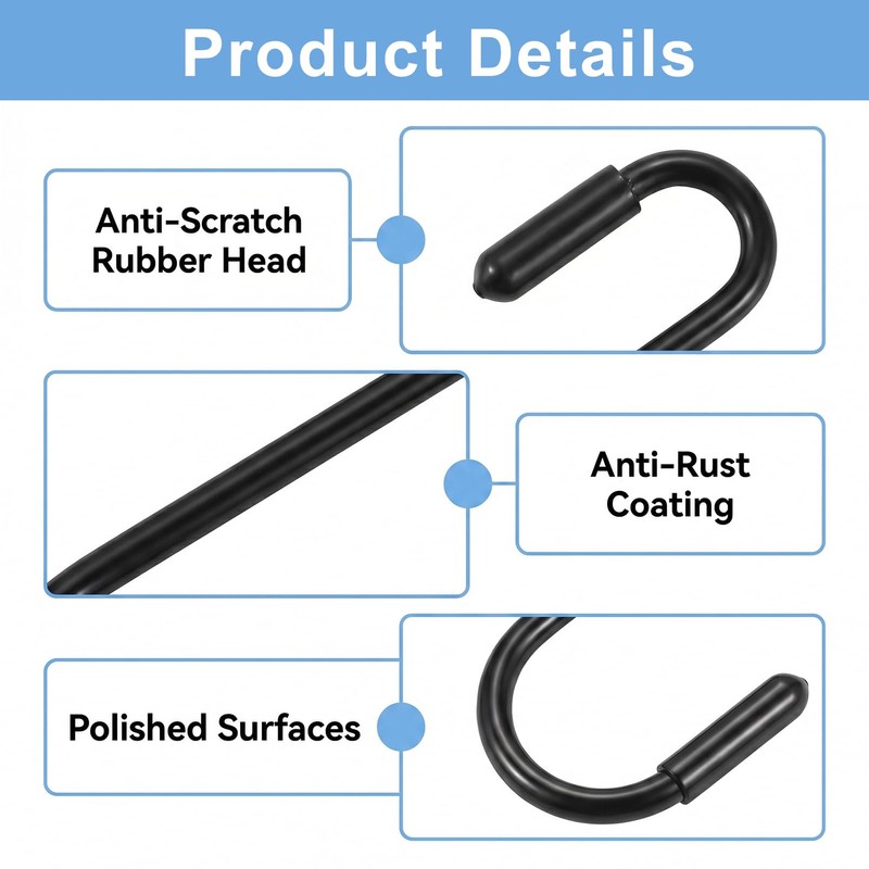 Jeffbaubl 36 Pack Black S Hooks, 2.4 Inch Heavy Duty