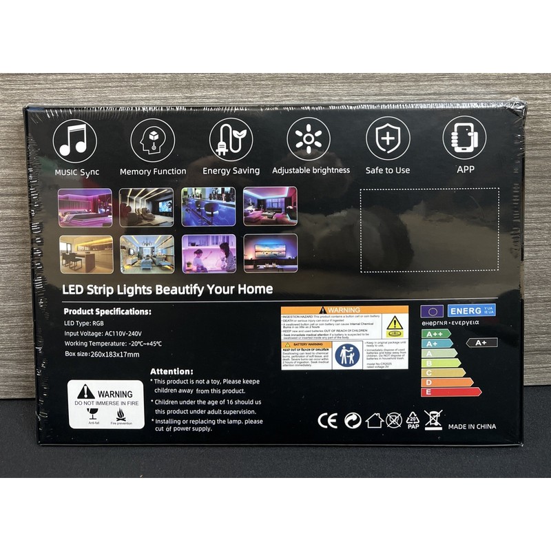 Leeleberd 100ft Led Strip Lights RGB Music Sync Color Changing