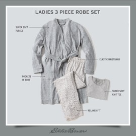 Eddie Bauer Women’s Pajama Set – 3 Piece Sleepwear Set - Bathrobe, T-Shirt, and Lounge Pants Set for Women (S-XXL)