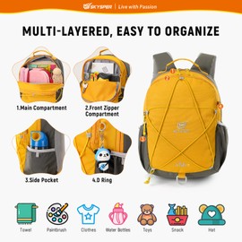 SKYSPER Toddler Backpack with Leash for Boys Girls Kids Travel Backpack Preschool Kindergarten Backpack for Outdoor Day Trips(Yellow)