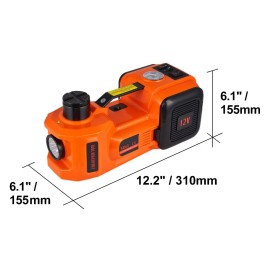 Electric Car Jack, 5 Ton/11023 LBS Hydraulic Jack with Electric Impact Wrench, Portable Car Lift with Built-in Inflatable Pumpcolor: Orange