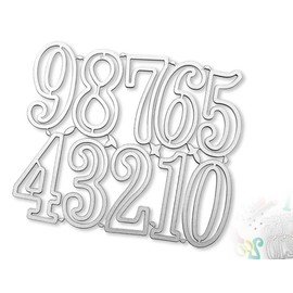 Lhbwhiz Number Cutting Stencil, Metal Cutting Dies, Cutting Stencils, Number Cutting Stencil, Embossing Stencils, Number Cutting Dies,for DIY Cutting Invitation Cards, Paper (Silver, 13.5 x 11.5 cm)