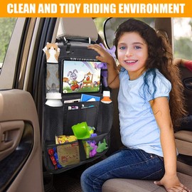 CGEAMDY Car Seat Organiser Made of Oxford Fabric, Universal Car Oxford Cloth Car Seat Storage Bag, Car Seat Back Seat Organiser, Car Back Seat Organiser, Kickstand Back Seat Protector