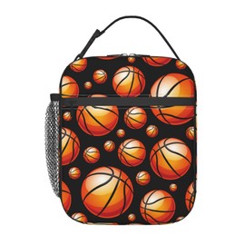 Basketball Ball Lunch Bag For Boys Girls Kids Reusable Cool Lunch Box Insulated Meal Bags Portable Lunch Tote For School Men Work Travel Picnic