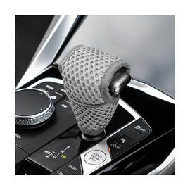 FSTURIOS Car Gear Shift Knob Cover, Anti-Slip Manual Automatic Shifting Knob Gear Handle Stick Protection, Breathable Automotive Rod Lever Shifter Knobs Cover for SUV Truck RV (Gray, Regular)