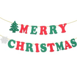 ROSENICE Merry Christmas Bunting Garland Letters Garland for Christmas Party Home Decoration Hanging
